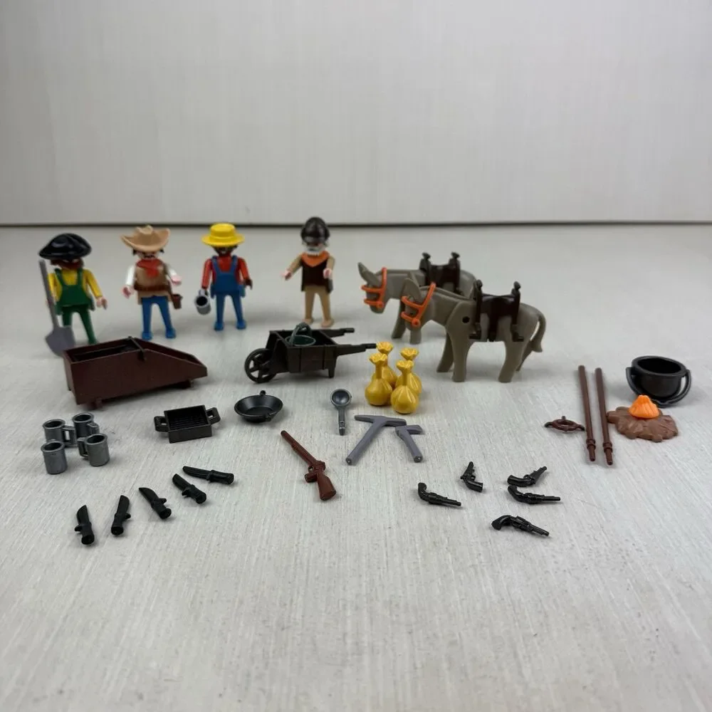 Playmobil # 3747 Gold Miners Panning Mining Playset Old West Parts Pieces